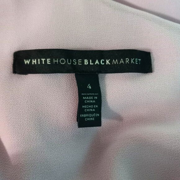 WHBM Size 4 Blouse One Shoulder Layered Chiffon Embellished Asymmetrical Tiered - Picture 6 of 10